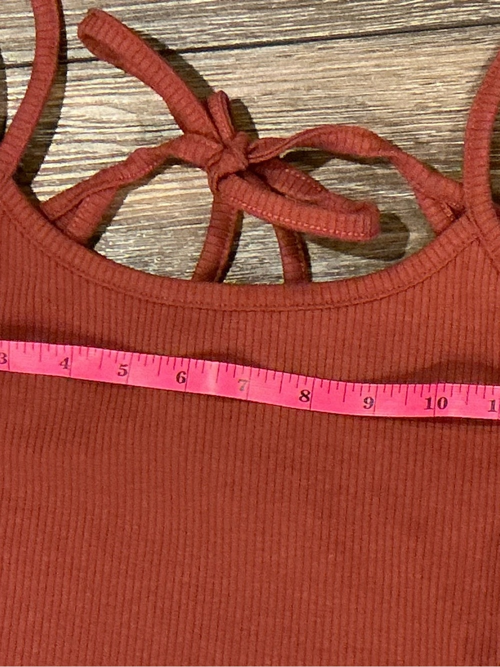 Lulus Rust Ribbed Maxi Dress XS Stretch Tie Back Side Slit - Picture 11 of 12
